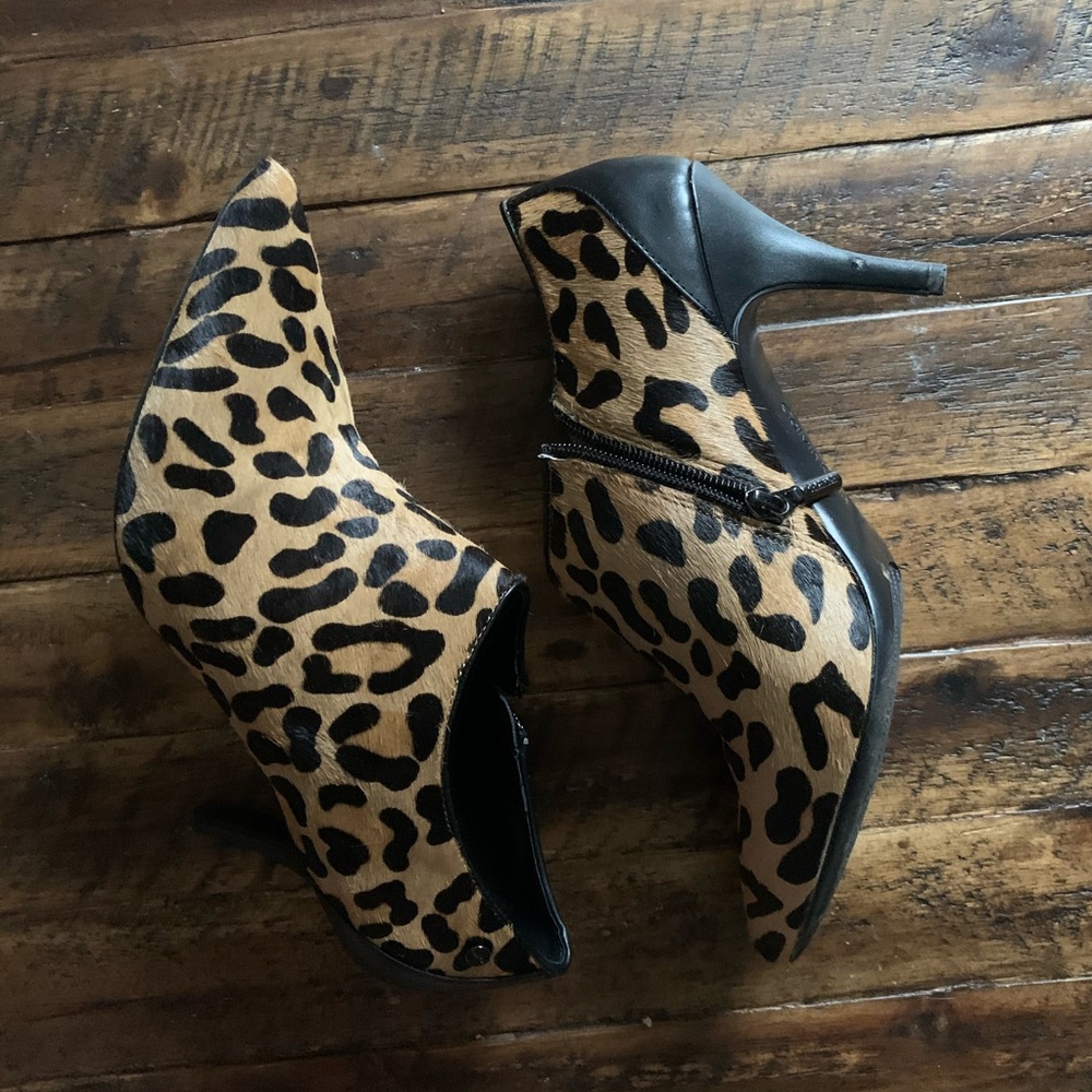 Calvin Klein Nevah Calf Hair Leopard Booties